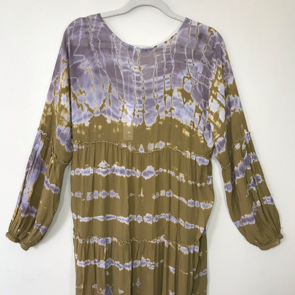 ⚡️SOLD⚡️Young Fabulous & Broke Dress Tie Dye Long Sleeve Long Maxi Tiered NEW - Picture 6 of 16